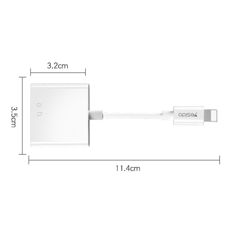 Yesido GS11 2 in 1 Multi-Function TF Card + SD Card to 8 Pin Converter Adapter