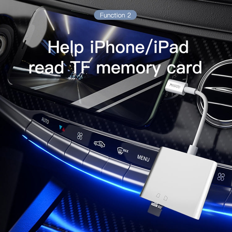 Yesido GS11 2 in 1 Multi-Function TF Card + SD Card to 8 Pin Converter Adapter