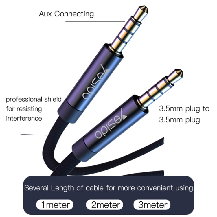 Yesido YAU15 3.5mm Male to 3.5mm Male Audio Cable, 2m