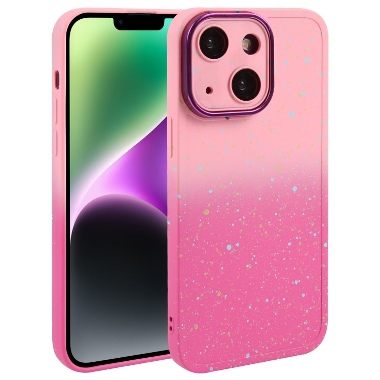 Gradient Starry Silicone Phone Case with Lens Film, For iPhone 14 Plus, For iPhone 15 Pro Max, For iPhone 14, For iPhone 15 Pro