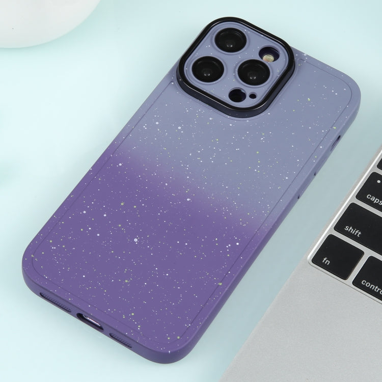 Gradient Starry Silicone Phone Case with Lens Film, For iPhone 14 Plus, For iPhone 15 Pro Max, For iPhone 14, For iPhone 15 Pro