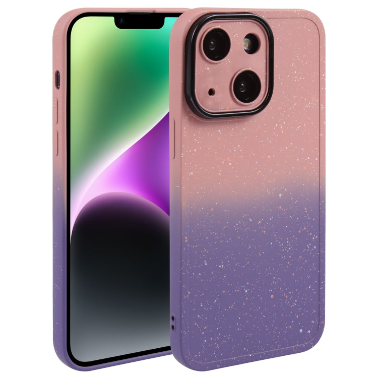 Gradient Starry Silicone Phone Case with Lens Film, For iPhone 14 Plus, For iPhone 15 Pro Max, For iPhone 14, For iPhone 15 Pro