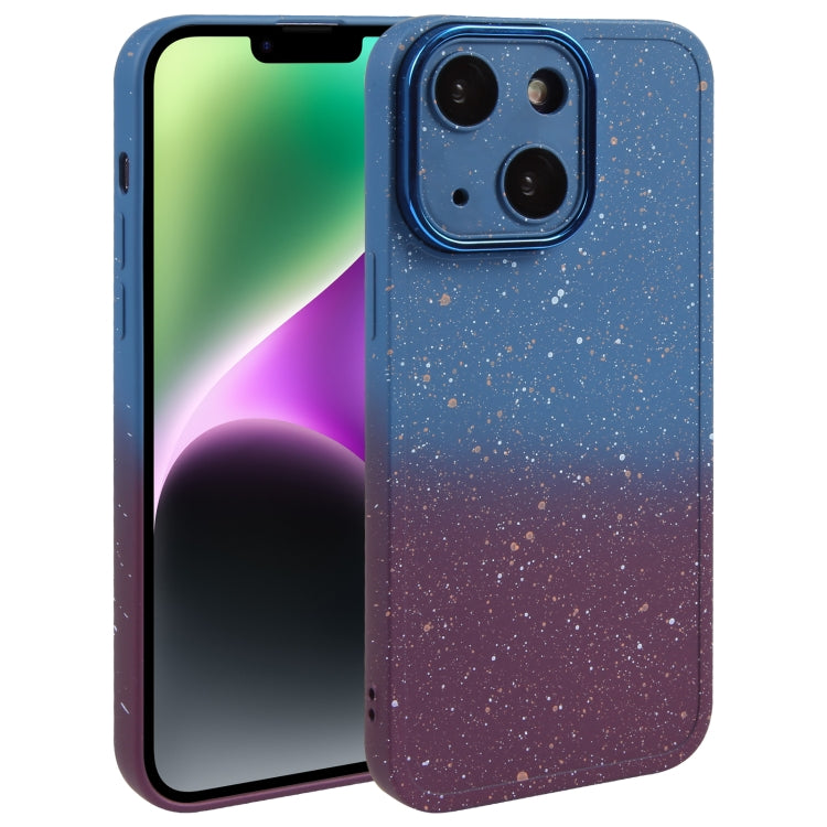 Gradient Starry Silicone Phone Case with Lens Film, For iPhone 14 Plus, For iPhone 15 Pro Max, For iPhone 14, For iPhone 15 Pro