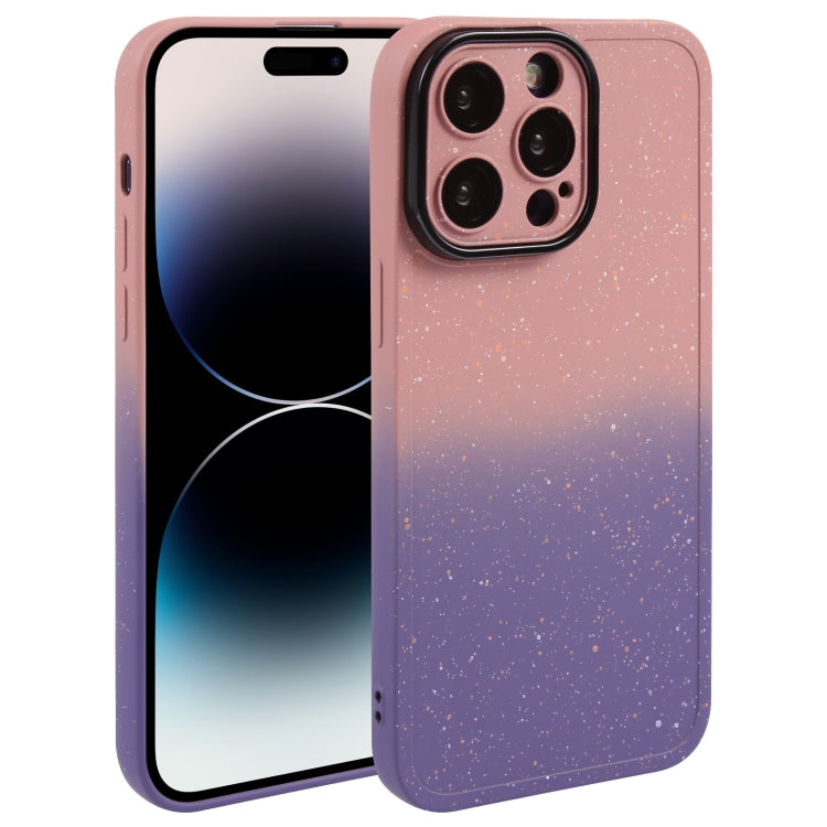 Gradient Starry Silicone Phone Case with Lens Film, For iPhone 15 Plus, For iPhone 14 Pro, For iPhone 15, For iPhone 14 Pro Max