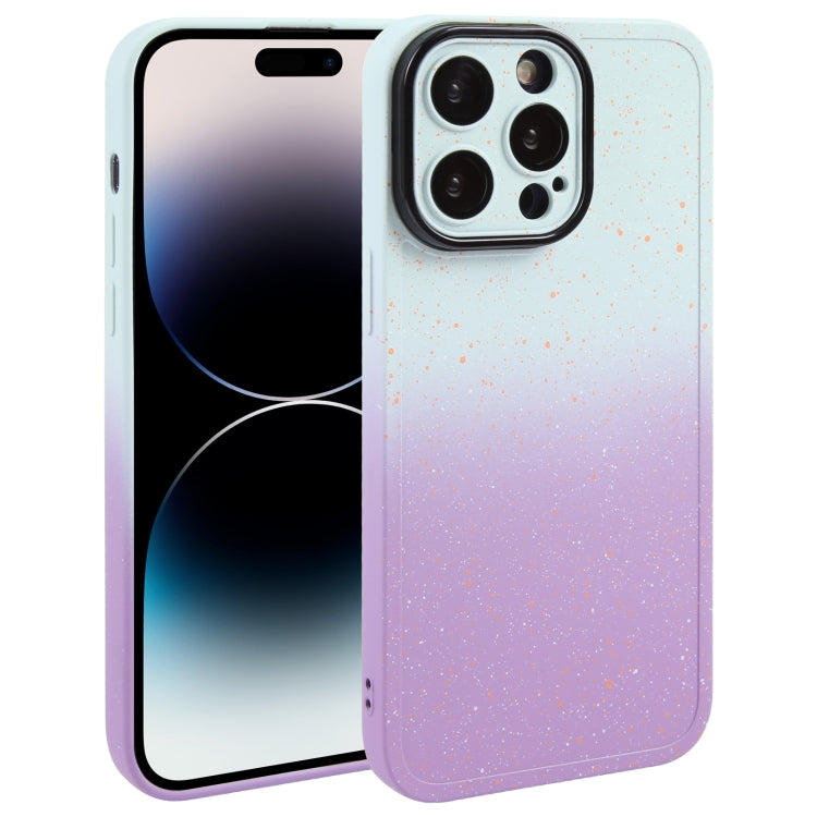 Gradient Starry Silicone Phone Case with Lens Film, For iPhone 15 Plus, For iPhone 14 Pro, For iPhone 15, For iPhone 14 Pro Max
