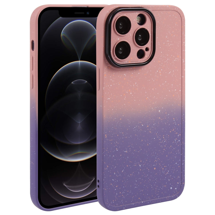 Gradient Starry Silicone Phone Case with Lens Film, For iPhone 12 Pro Max, For iPhone 12 Pro, For iPhone 11 Pro Max, For iPhone 11