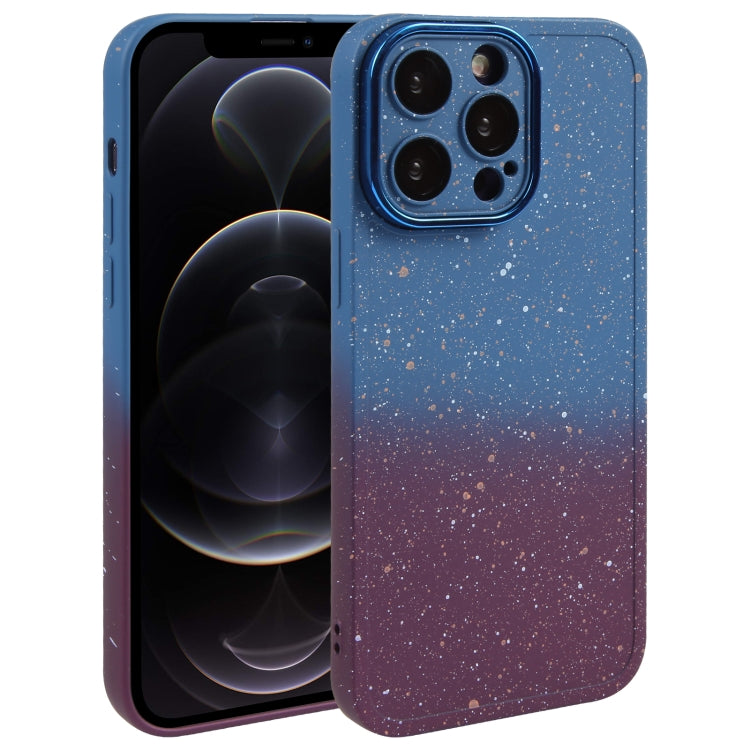 Gradient Starry Silicone Phone Case with Lens Film, For iPhone 12 Pro Max, For iPhone 12 Pro, For iPhone 11 Pro Max, For iPhone 11