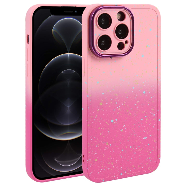 Gradient Starry Silicone Phone Case with Lens Film, For iPhone 12 Pro Max, For iPhone 12 Pro, For iPhone 11 Pro Max, For iPhone 11