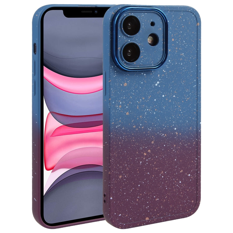 Gradient Starry Silicone Phone Case with Lens Film, For iPhone 12 Pro Max, For iPhone 12 Pro, For iPhone 11 Pro Max, For iPhone 11