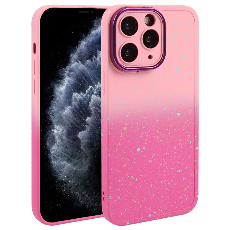Gradient Starry Silicone Phone Case with Lens Film, For iPhone 12 Pro Max, For iPhone 12 Pro, For iPhone 11 Pro Max, For iPhone 11