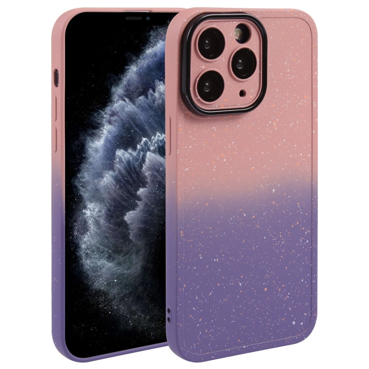 Gradient Starry Silicone Phone Case with Lens Film, For iPhone 12 Pro Max, For iPhone 12 Pro, For iPhone 11 Pro Max, For iPhone 11