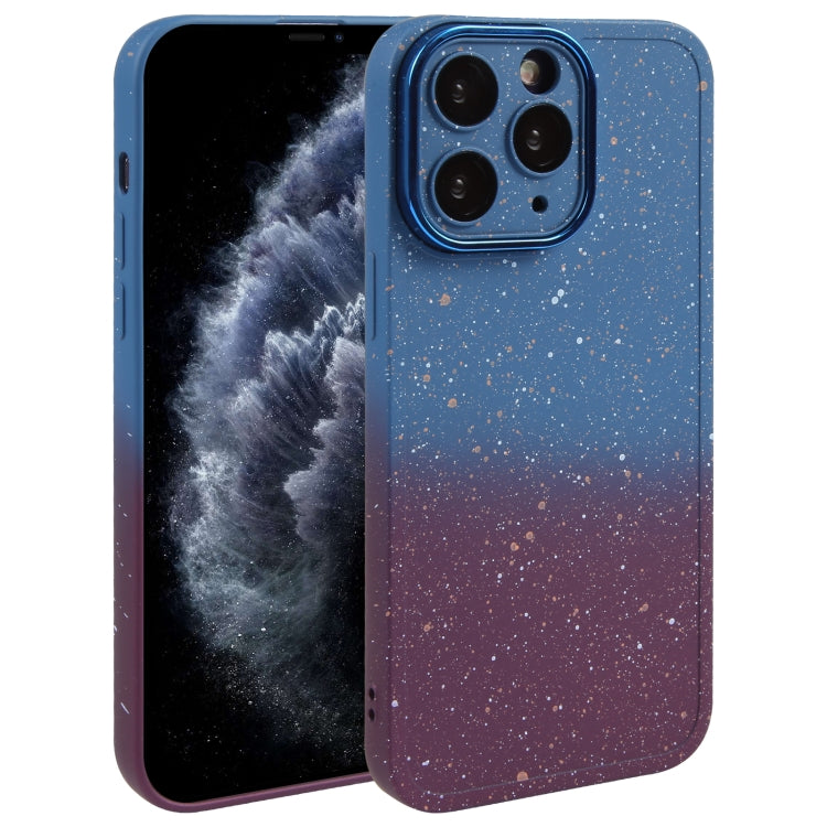 Gradient Starry Silicone Phone Case with Lens Film, For iPhone 12 Pro Max, For iPhone 12 Pro, For iPhone 11 Pro Max, For iPhone 11