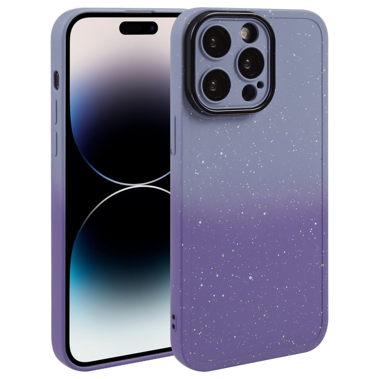 Gradient Starry Silicone Phone Case with Lens Film, For iPhone 14 Plus, For iPhone 15 Pro Max, For iPhone 14, For iPhone 15 Pro