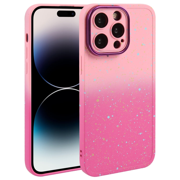 Gradient Starry Silicone Phone Case with Lens Film, For iPhone 14 Plus, For iPhone 15 Pro Max, For iPhone 14, For iPhone 15 Pro