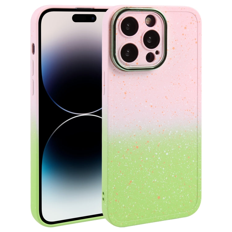 Gradient Starry Silicone Phone Case with Lens Film, For iPhone 14 Plus, For iPhone 15 Pro Max, For iPhone 14, For iPhone 15 Pro
