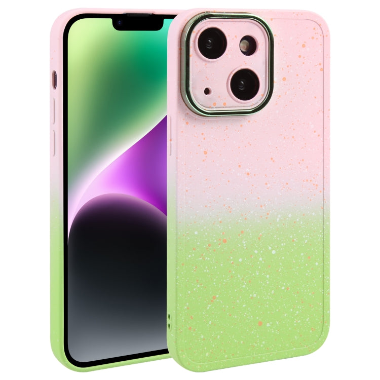 Gradient Starry Silicone Phone Case with Lens Film, For iPhone 15 Plus, For iPhone 14 Pro, For iPhone 15, For iPhone 14 Pro Max