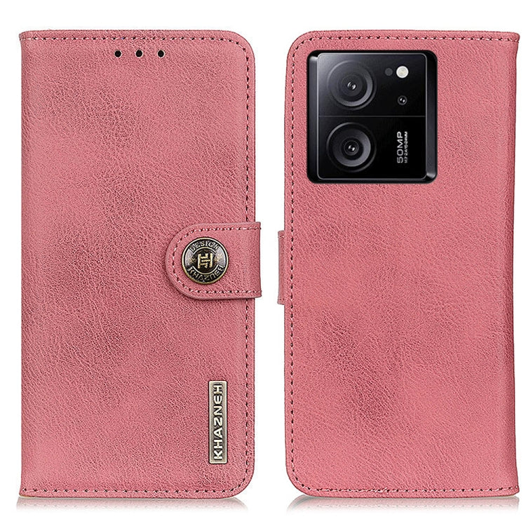 KHAZNEH Cowhide Texture Flip Leather Phone Case