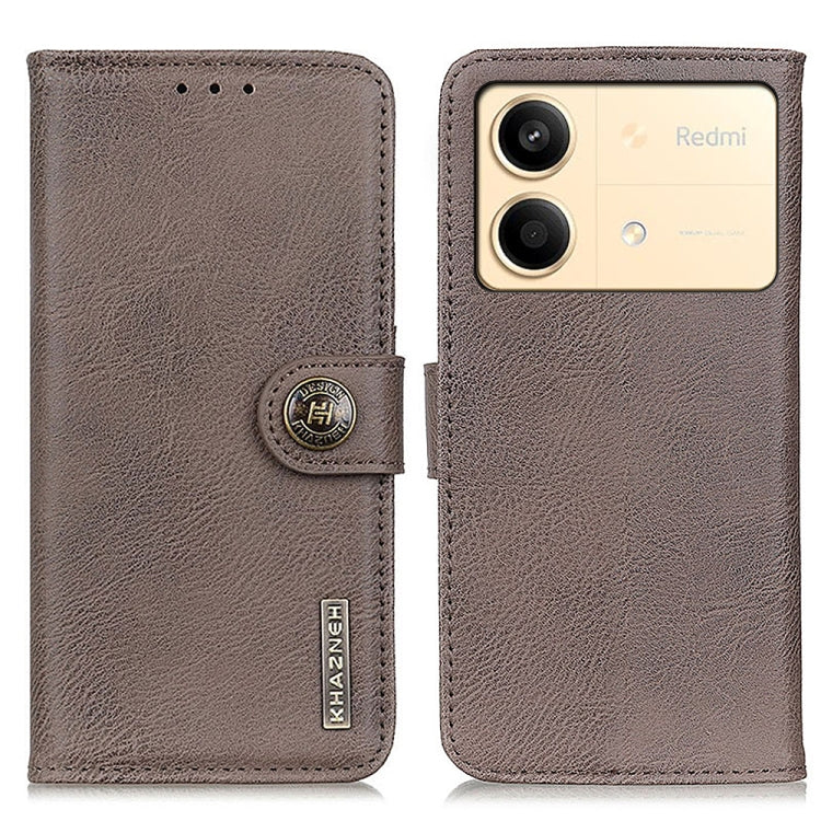 KHAZNEH Cowhide Texture Flip Leather Phone Case