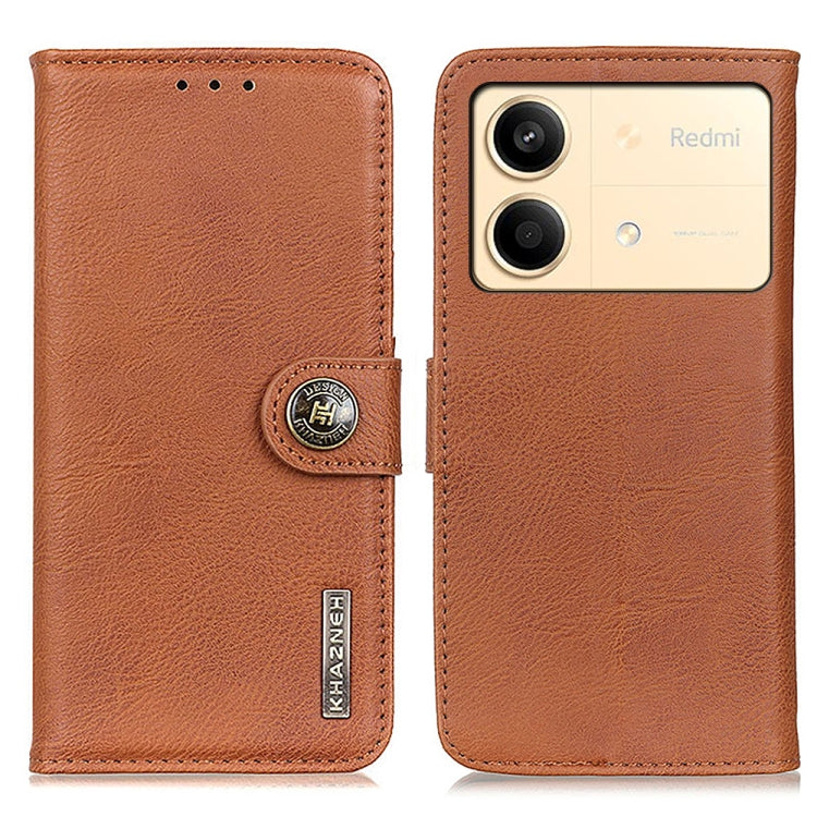 KHAZNEH Cowhide Texture Flip Leather Phone Case