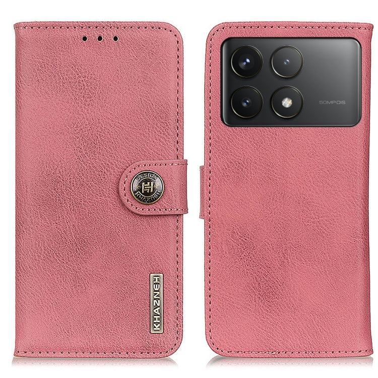 KHAZNEH Cowhide Texture Flip Leather Phone Case