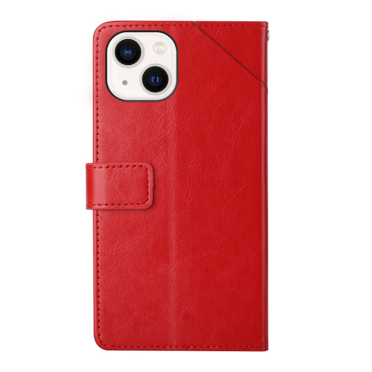 HT01 Y-shaped Pattern Flip Leather Phone Case, For iPhone 15