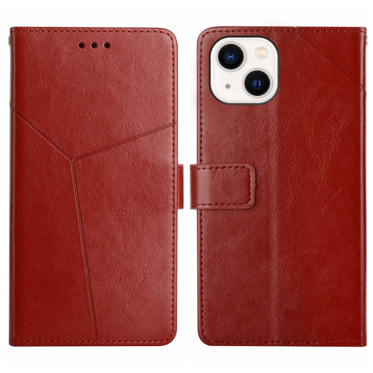 HT01 Y-shaped Pattern Flip Leather Phone Case, For iPhone 15