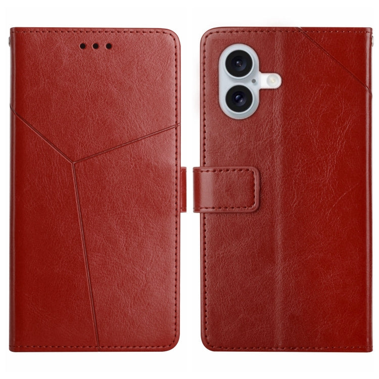 HT01 Y-shaped Pattern Flip Leather Phone Case, iPhone 16e, For iPhone 15 Pro Max, For iPhone 15 Pro, For iPhone 15 Plus