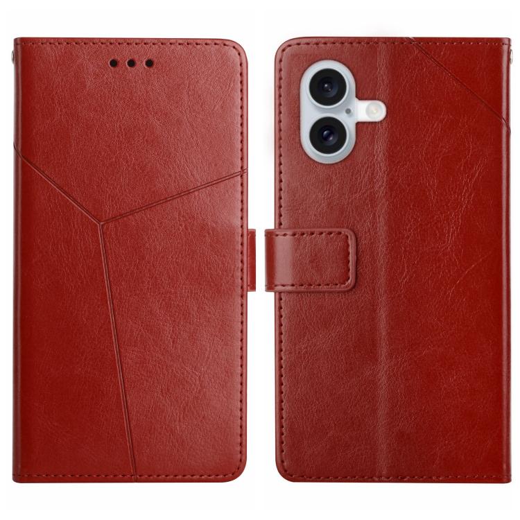 HT01 Y-shaped Pattern Flip Leather Phone Case, For iPhone 16 Pro Max, For iPhone 16 Pro, For iPhone 16 Plus, For iPhone 16
