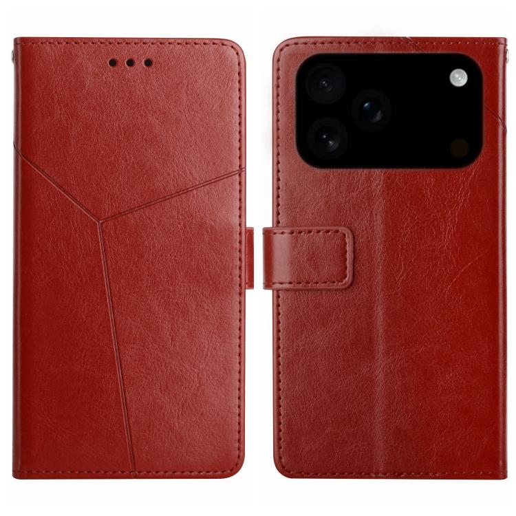 HT01 Y-shaped Pattern Flip Leather Phone Case, For iPhone 16 Pro Max, For iPhone 16 Pro, For iPhone 16 Plus, For iPhone 16