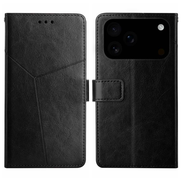 HT01 Y-shaped Pattern Flip Leather Phone Case, For iPhone 16 Pro Max, For iPhone 16 Pro, For iPhone 16 Plus, For iPhone 16
