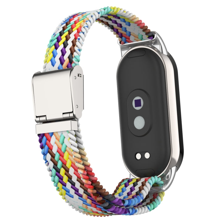 Metal Head + Adjustable Nylon Braided Steel Buckle Watch Band, For Xiaomi Mi Band 8