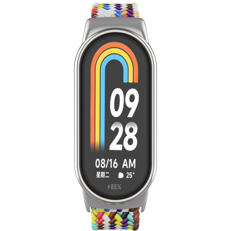 Metal Head + Adjustable Nylon Braided Steel Buckle Watch Band, For Xiaomi Mi Band 8