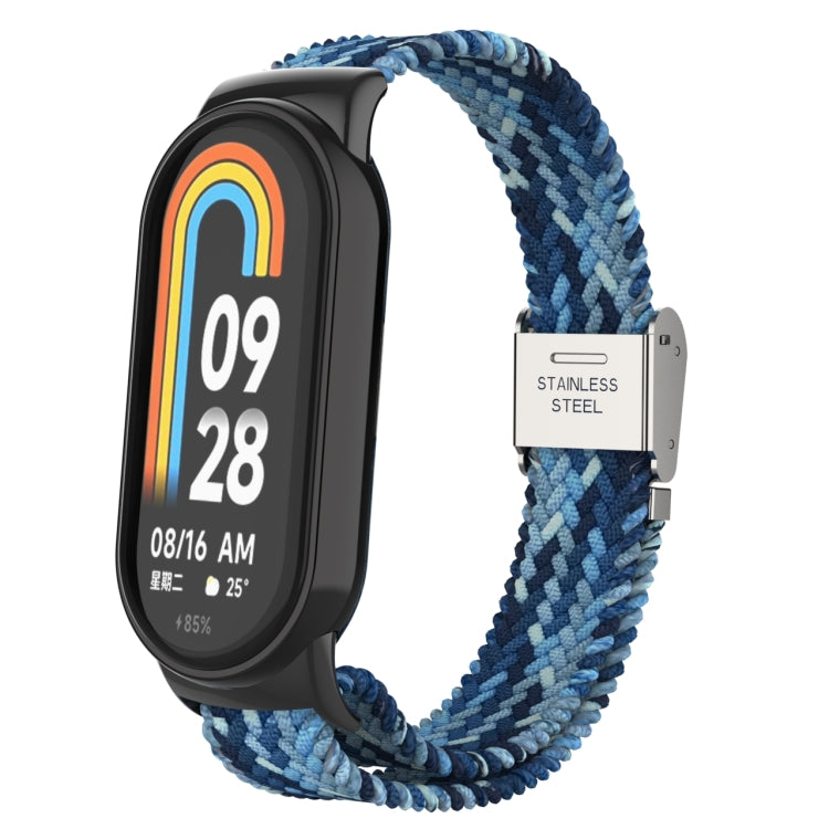 Metal Head + Adjustable Nylon Braided Steel Buckle Watch Band, For Xiaomi Mi Band 8