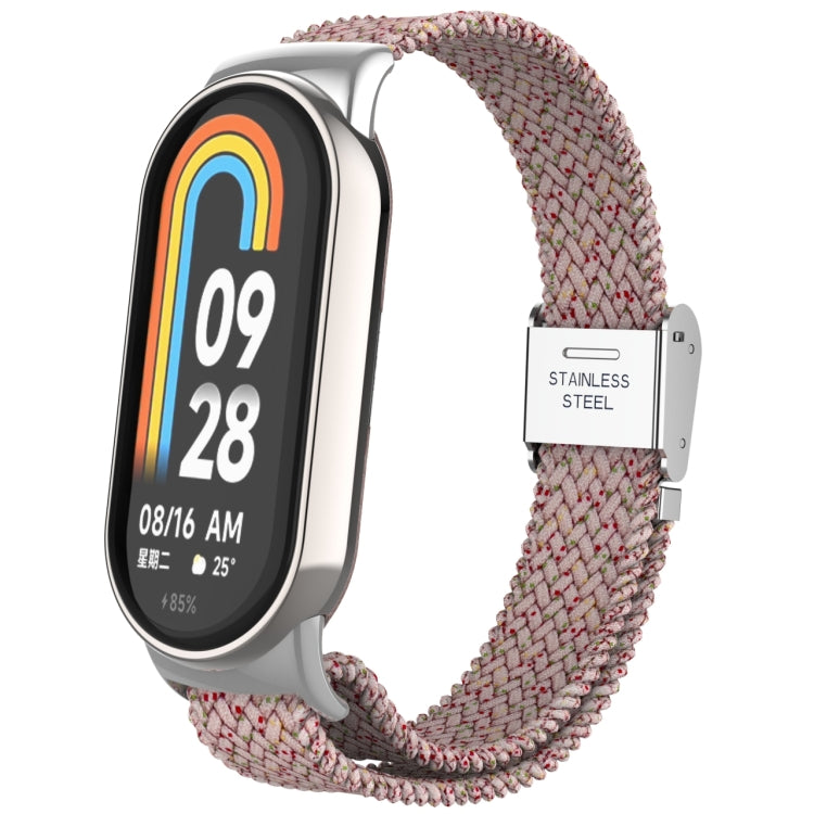 Metal Head + Adjustable Nylon Braided Steel Buckle Watch Band, For Xiaomi Mi Band 8