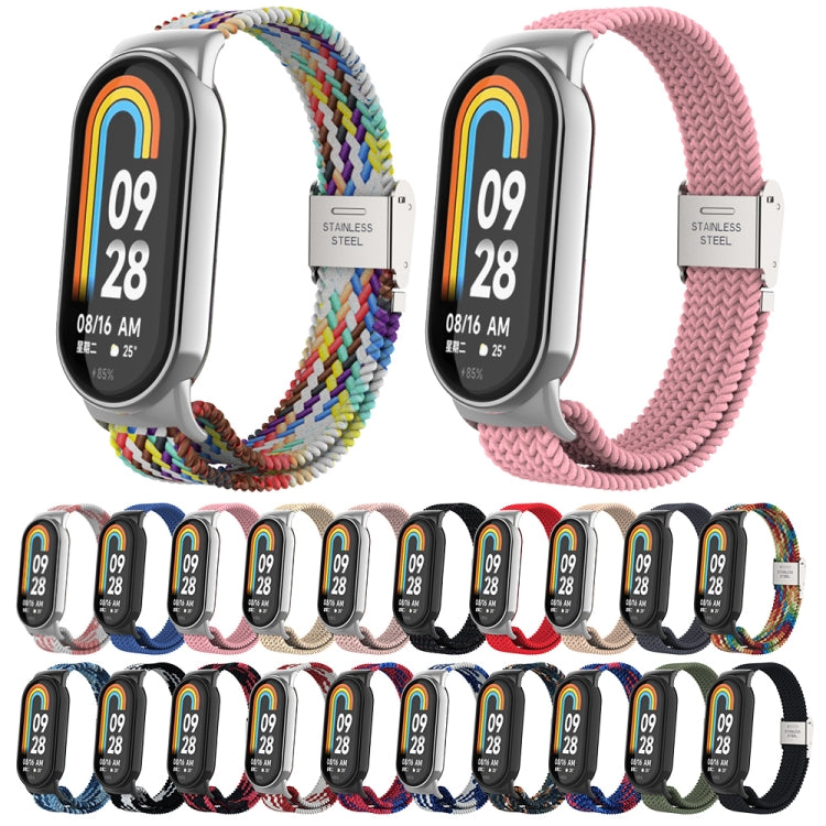 Metal Head + Adjustable Nylon Braided Steel Buckle Watch Band, For Xiaomi Mi Band 8