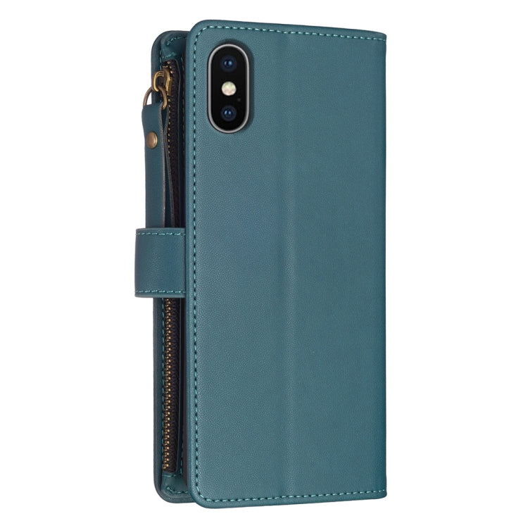 9 Card Slots Zipper Wallet Leather Flip Phone Case, For iPhone XS / X, For iPhone XR, For iPhone XS Max, For iPhone 8 Plus / 7 Plus