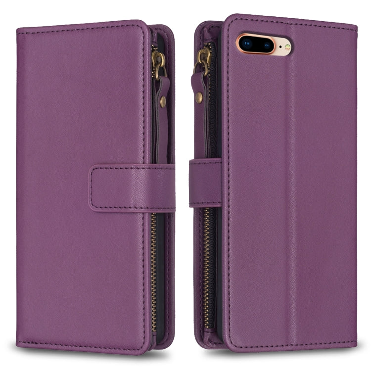 9 Card Slots Zipper Wallet Leather Flip Phone Case, For iPhone XS / X, For iPhone XR, For iPhone XS Max, For iPhone 8 Plus / 7 Plus