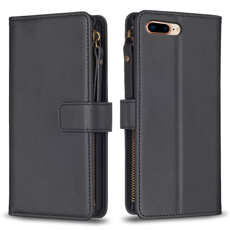 9 Card Slots Zipper Wallet Leather Flip Phone Case, For iPhone XS / X, For iPhone XR, For iPhone XS Max, For iPhone 8 Plus / 7 Plus