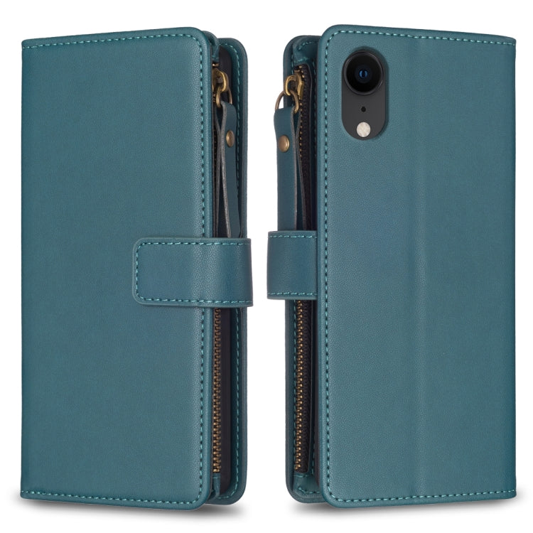 9 Card Slots Zipper Wallet Leather Flip Phone Case, For iPhone XS / X, For iPhone XR, For iPhone XS Max, For iPhone 8 Plus / 7 Plus