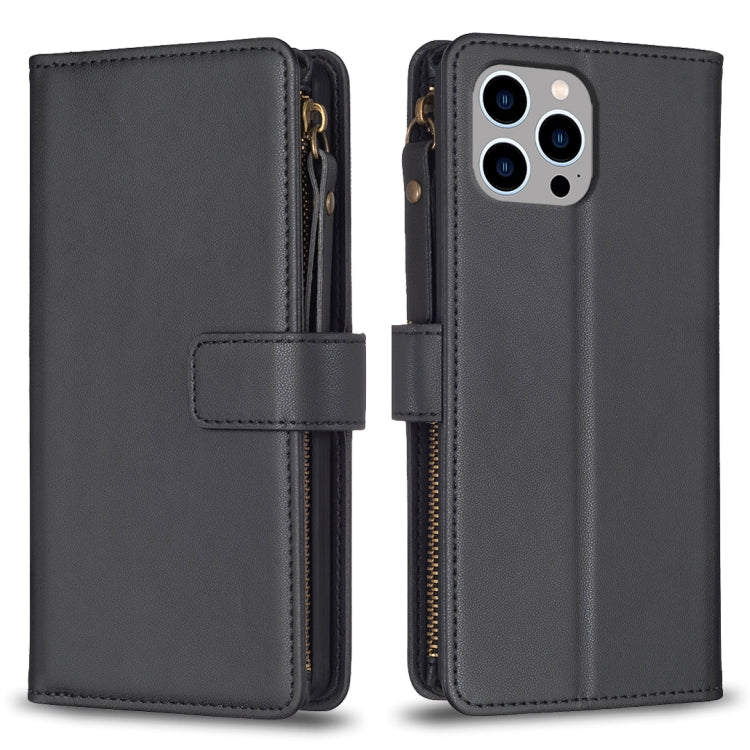 9 Card Slots Zipper Wallet Leather Flip Phone Case, For iPhone 15 Pro Max, For iPhone 15 Pro, For iPhone 15 Plus, For iPhone 15
