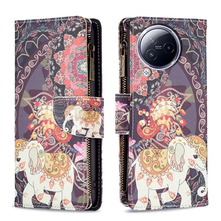 Colored Drawing Pattern Zipper Leather Phone Case