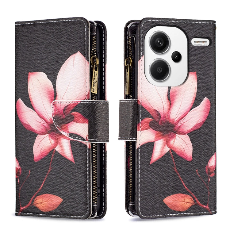 Colored Drawing Pattern Zipper Leather Phone Case