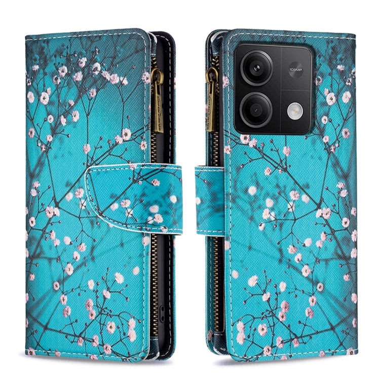 Colored Drawing Pattern Zipper Leather Phone Case