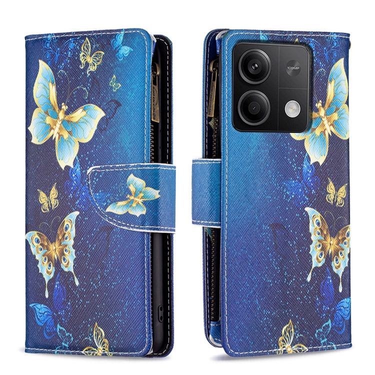 Colored Drawing Pattern Zipper Leather Phone Case