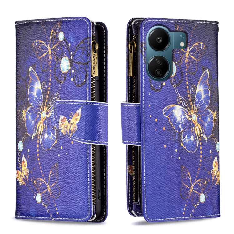 Colored Drawing Pattern Zipper Leather Phone Case