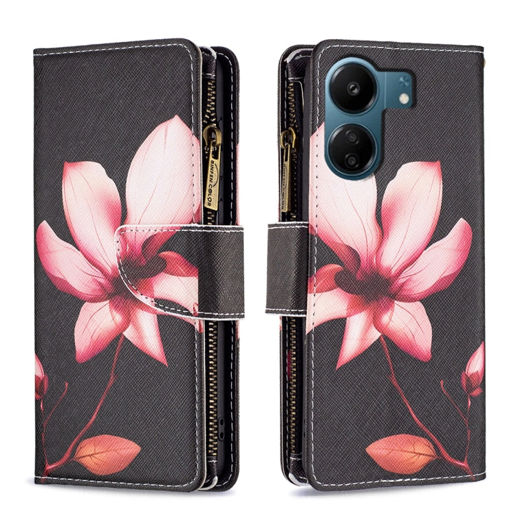 Colored Drawing Pattern Zipper Leather Phone Case