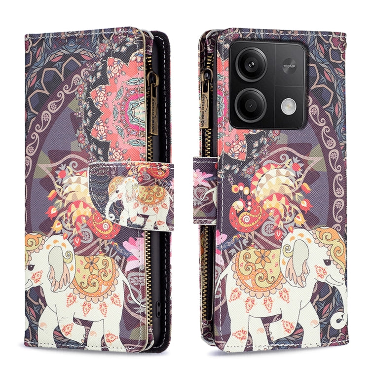Colored Drawing Pattern Zipper Leather Phone Case