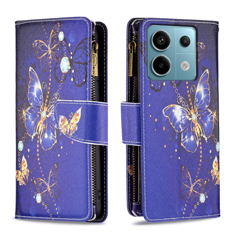 Colored Drawing Pattern Zipper Leather Phone Case