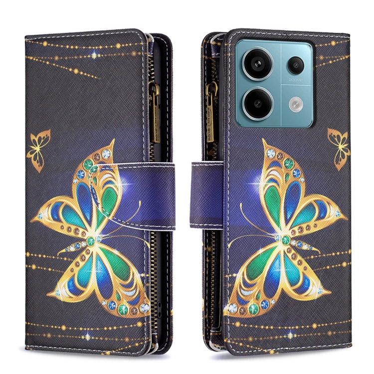 Colored Drawing Pattern Zipper Leather Phone Case