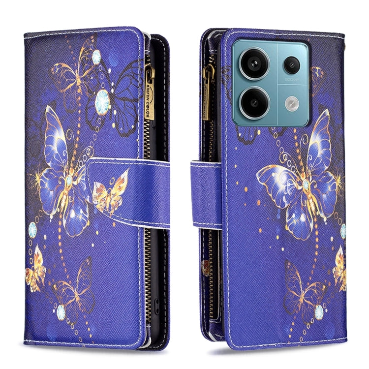 Colored Drawing Pattern Zipper Leather Phone Case